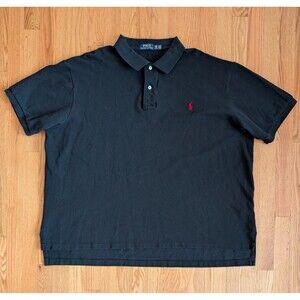 Polo Ralph Lauren Polo Shirt Mens 3XB 3G Black Short Sleeve Red Pony Logo
